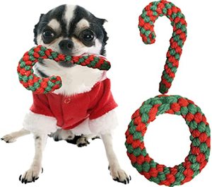 lot 1345 image: Christmas Dog Rope Toy Set, Tug of War Retail $9.99
