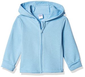 lot 1364 image: Hanes, Zippin Soft 4-Way Stretch Fleece Hoodie, Babies and Toddlers, White, 18-24 Months Retail $17.86