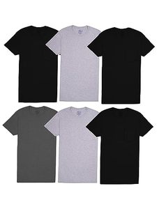lot 1375 image: Fruit of the Loom mens Pocket T-shirt Multipack Underwear, 5 Pack - Assorted Colors, XX-Large US Retail $29.54