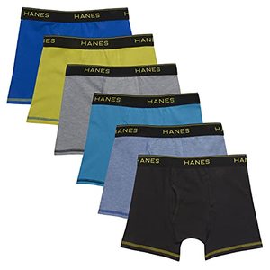 lot 1386 image: Hanes Boys Mesh Boxer Briefs, 2-Pack, Moisture-Wicking Cotton Blend Mesh Briefs, 2-Pack (ColorPattern May Vary) Retail $10.50