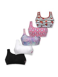 lot 1390 image: Dchica Cotton Girls Sports Bras for Teens, Non-Padded, Regular Fit, Seamless Full Coverage & Single Front Layering, Athleisure Training Bras for Teenagers Retail $23.65