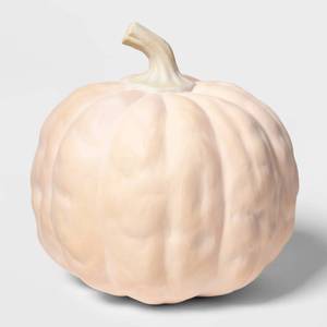 lot 1323 image: Falloween Small Sheltered Porch Pumpkin Orange Halloween Decorative Sculpture - Hyde & EEK Boutique Retail$15