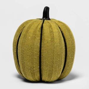 lot 1321 image: Falloween Harvest Ribbed Knit Pumpkin Large Green with White Speckle - Hyde & EEK Boutique Retail $10