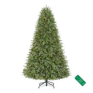 lot 6143 image: Home Decorators Collection 7.5 ft. Grand Duchess Balsam Fir LED Pre-Lit Artificial Christmas Tree with 2250 Color Changing Lights