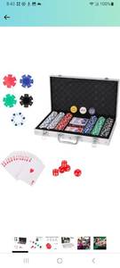 lot 24049 image: PLAYWUS Casino Poker Chip Set, 300 PCS Poker Chips with Aluminum Case,11.5 Gram Chip with Iron Insert for Texas Holdem Blackjack