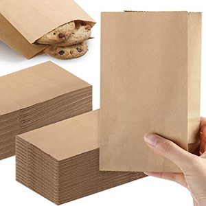 lot 24056 image: 500 PCS Small Brown Paper Bags Bulk 3.5x2.2x6.7 Inches Kraft Popcorn Bags 1LB Mini Paper Bags Durable Snack Bag Party Favor Bags Candy Popcorn Treat Bag Bread Cookie Snack Thank You Gift Wrapping Bag