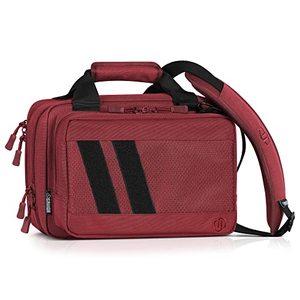 lot 24061 image: Savior Equipment Specialist Series Mini Range Bag Tactical Dual Pistol Handgun Revolver Hunting Bag Gun Carrying Case, X-Large Compartments wLockable Zippers, Deluxe Padded Shoulder Strap Included