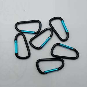 lot 24070 image: Heavy Duty Aluminum Carabiner D-Ring Locking Key Security Camping Climbing Hiking Keychain