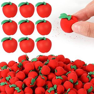 lot 24092 image: Qeeenar 70 Pcs Apple Erasers for Welcome Back to School Gifts Kids Cute Fruit Mini Erasers Classroom Erasers Counting Math Manipulatives Teacher Supplies School Party Favors