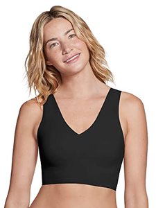 lot 24097 image: True Everybody by True & Co Womens Wide Strap Plunge Bralette, Black, XL (38C-D,40A-B)