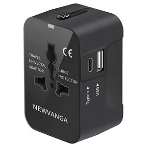 lot 24117 image: Universal Travel Adapter, All in One Plug Adapter with Dual USB Charging (1 USB C Port), Worldwide Power Adaptor Wall Charger AC Outlet Converter for Europe EU UK AUS(Type GCIA)