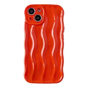 lot 24119 image: Caseative Water Ripple Pattern Curly Wave Frame Soft Compatible with iPhone Case (LRed,iPhone 11)