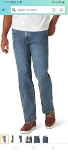 lot 24121 image: Wrangler Authentics Mens Regular Fit Comfort Flex Waist Jean