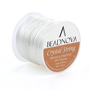 lot 24123 image: BEADNOVA 1mm Elastic Stretch Crystal String Cord for Jewelry Making Bracelet Beading Thread 60mroll (Clear White)