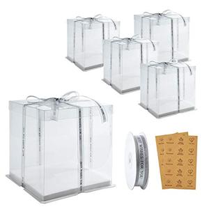 lot 24138 image: BURLIHOME 10x10x10Inch Tall Cake Box,4Pack Bakery Boxes for Dessert Bread Pastry,Cake Boxes with Cake Boards,Treat Boxes Ideal for Birthday Wedding Graduation