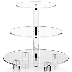 lot 24141 image: Acrylic Cupcake Stand, Clear Dessert Tower Holder Display with Base for Wedding, Party, Baby Shower, 3 Tier Round, Transparent