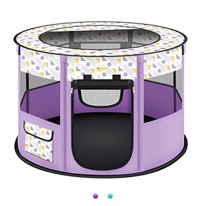lot 24169 image: TASDISE Portable Pet Playpen, Foldable Dog Playpen, Exercise Kennel Tent for Puppy, Dog, Cat, Rabbit, Great for Indoor Outdoor Travel Use,Come with Free Carrying Case