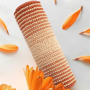 lot 24172 image: BSICPRO Bathroom Rugs, Bath Mat Rug for Bathroom Non Slip 20 x 32 Inches Water Absorbent Chenille Bathroom Floor Mats Machine Washable (Pumpkin Orange and Cream)