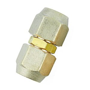 lot 24213 image: AC Pipe Joint Connectors, Free Welding Brass Pipe Coupler Adapters for Air Conditioning Copper Pipe Connection, including 2Pcs Flare Nuts, Works for Butt Copper Tube Diameter 12 (12mm to 13mm)
