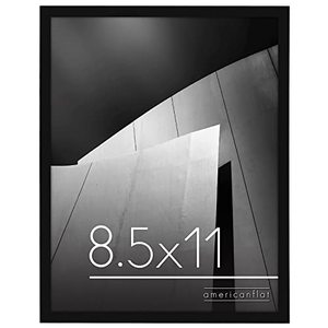 lot 24215 image: Americanflat 8.5x11 Picture Frame in Black - Thin Border Photo Frame with Shatter Resistant Glass - Horizontal and Vertical Formats for Wall and Tabletop
