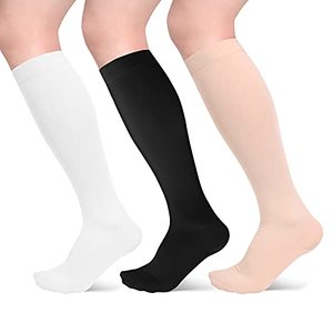 lot 24221 image: Sinocare Compression Socks for Women Men Nurse Circulation (3 Pairs),Medical Compression Socks 20-30 mmHg for Varicose Veins,Edema,DVT,Relief Shin Splints,Pregnancy,Nursing,Running,Travel