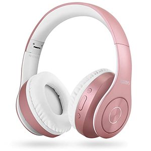 lot 24231 image: TUINYO Bluetooth Headphones Wireless, Over Ear Stereo Wireless Headset 40H Playtime with deep bass, Soft Memory-Protein Earmuffs, Built-in Mic Wired Mode PCCell PhonesTV- Rose Gold (visible use)