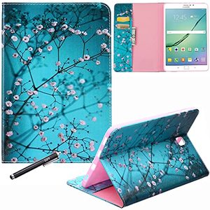 lot 24232 image: Samsung Galaxy Tab S2 8.0 2015 Case - Newshine PU Leather Stand Folio Case Cover with Card Slots Note Holder for Samsung Galaxy Tab S2 Tablet 2015 Release (8.0 Inch, SM-T710 T715) - Almond Flowers
