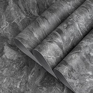 lot 24245 image: Gray Granite Wallpaper Peel Stick Matte Thick Marble Contact Paper for Countertop 16 x 354 inch Waterproof Oil Proof Self Adhesive Furniture Stickers Kitchen Counter Shelf Liner Wall Vinyl Decorative