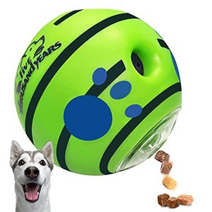 lot 24248 image: Wobble Giggle Dog Treat Ball,Interactive Dog Toys Ball,Dog Dispensing Treat Toys Ball,Dog Puzzle Treat Toys,Dog Squeaky Toys for Chewers,Durable Giggle Herding Ball for Small Medium and Large Dogs