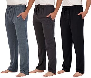 lot 24252 image: 3 Pack Cotton Mens Pajama Pants for Men Lounge Wear Sleep Bottoms Sleepwear Pijamas para Hombres Bamboo Modal Pj PJs Soft Jersey Drawstring Christmas Button Fly Knit Pockets, Set 5,XL