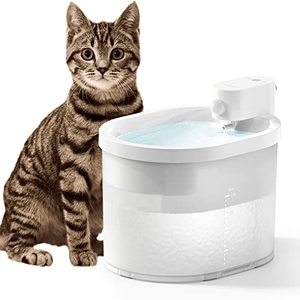 lot 24268 image: uahpet Cat Water Fountain, Wireless & Battery Operated 67oz2L Automatic Pet Water Fountain for Cats & Multiple Pets