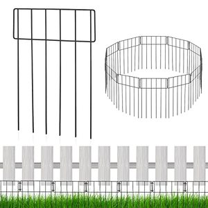 lot 24297 image: 24-Pack Animal Barrier Fence, No Dig Fence for Dogs, Decorative Garden Fence, Rustproof Metal Wire Under Ground Fencing Bottom Puppy Blockers Stakes for The Yard 17in (H) x 24ft (Total Length)