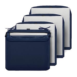 lot 24303 image: AAAAAcessories Outdoor Cushion Covers for Patio Furniture, Water-Resistant Replacement Patio Cushion Covers Set of 4 - Covers Only, 22 x 20 x 4 inch, Navy Blue