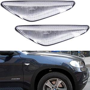 lot 24309 image: Clear Lens LED Side Marker Lights for 2007 2008 2009 2010 2011 2012 BMW E70 X5 E71 X5 E72 X5 F25 X3 Front Turn Signal Lights Lighting Housing OEM sidemarker Replacement