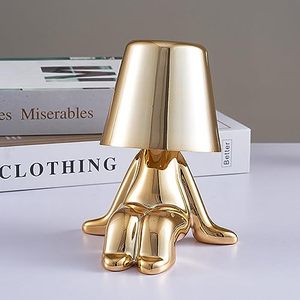 lot 24311 image: LEDHOLYT Bedside Touch Control Table Lamp, Thinker Golden Man Statue LED Table Lamp, USB Rechargeable, 3-Speed Dimmer, Home Living Room Office Decorative Table Lamp.
