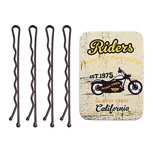 lot 24323 image: Brown Long Bobby Pins for Thick Hair, 2.75  Jumbo Bobby Hair Pins with Case, Extra Large Bobby Pins for Buns, Premium Tipped Hair Style Pins for Women Girls (Brown, 100 Count)