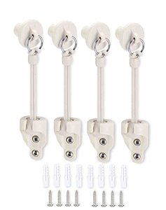 lot 24334 image: CACELY Bungee Kit and End Cap,Compatible with Coolaroo Outdoor Roller Sun Shade Replacement Parts,Shade Tie Downs(2set,Begie)