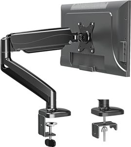 lot 24335 image: MOUNTUP Single Monitor Desk Mount, Adjustable Gas Spring Monitor Arm Support Max 32 Inch, 4.4-17.6lbs Screen, Computer Monitor Stand Holder with ClampGrommet Mounting Base, VESA Mount Bracket, MU0004 (visible use, may have missing parts)