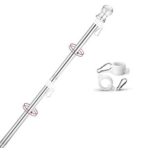lot 24339 image: Yeesun Flag Pole,6FT Flagpole Kit for 3� x 5� American Flag-360° Tangle Resistant Technology,Stainless Steel Professional Outdoor Flag Pole for House Truck & Boat Use (Without Bracket,Silver)