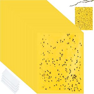 lot 24362 image: 150 Pcs Double Sided Sticky Traps for Flying Plant Insect Like White Flies Aphids 6 x 8 Inch Sticky Gnat Traps Killer Fruit Fly Traps for Indoor Outdoor Including Twist Ties, Yellow