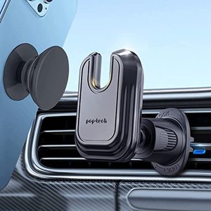 lot 24363 image: pop-tech Car Vent Phone Mount for Socket Grip, Air Vent Clip Phone Holder Compatible with Magsafe Wallet Black & iPhone Samsung Card Holder, Cell Phone Stand with Sticky Adhesive
