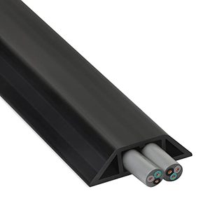 lot 24365 image: ZhiYo Floor Cord Cover 4ft, Heavy Duty Extension Cord Covers for Floor, Prevent Cable Trips & Protect Wires, Black Cord Hider Floor - Cord Cavity - 0.86 (W) x 0.39 (H)