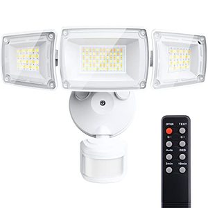 lot 24484 image: Brightown Flood Lights Outdoor with Remote, 40W 4500LM Dusk to Dawn Motion Sensor Security Lights 3 Mode Adjustable, 3000K-6500K White Warm Color Adjustment, IP65 Waterproof Outdoor Lights for Garage