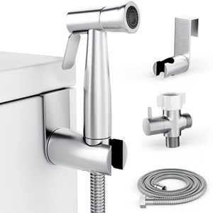lot 24501 image: Purrfectzone Bidet Sprayer for Toilet, Handheld Sprayer Kit , Cloth Diaper Sprayer Set - Easy to Install - Stainless Steel