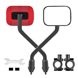 lot 24504 image: Kuxssul 2Pcs Bike Mirror Handlebar, Convex Mirror HD Wide Angle Bicycle Mirror Left  Right, 360° Rotatable Adjustable Shockproof Rearview Mirror for E-Bike Electric Scooter (Red)