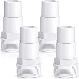 lot 24509 image: Universal 1.25 1.5 Inch Combo Hose Adapter Pool Filter Pump Hose Adapter Replacement for Above-Ground Pool Pump, Filter, Skimmer, Compatible with Hayward SPX1091Z7, SPX1091Z4 Adapters (4 Pieces)  unsure if used 