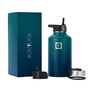 lot 24511 image: IRON °FLASK Sports Water Bottle - 64 Oz 3 Lids (Straw Lid), Leak Proof - Stainless Steel Gym & Sport Bottles for Men, Women & Kids - Double Walled, Insulated Thermos, Metal Canteen