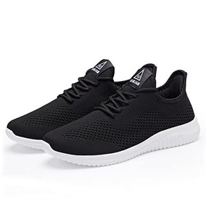 lot 24521 image: BXYJDJ Womens Walking Shoes Breathe Mesh Fashion Sneakers Ultra Light Jogging Slip On Athletic Running Workout Casual Sports Shoes for Travel Work Black 6.5