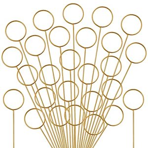 lot 24549 image: popokk 30 PCS Metal Wire Floral Place Card Holder,13.4 Inch Round Gold Photo Clip Long Flower Card Holder for Wedding Birthday Baby Shower Party Favor  quantity not verified 