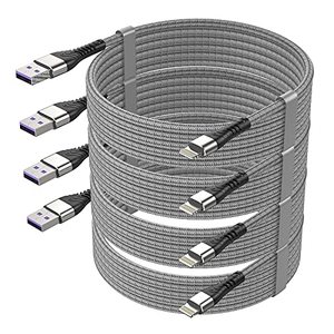 lot 24554 image: 4PackApple MFi Certified  Long iPhone Charger Cord, iPhone Charger 10 ft, iPhone Charger Cable Compatible with iPhone 1413121111Pro11Max XXSXRXS Max8765SSEiPad MiniMore  USED 